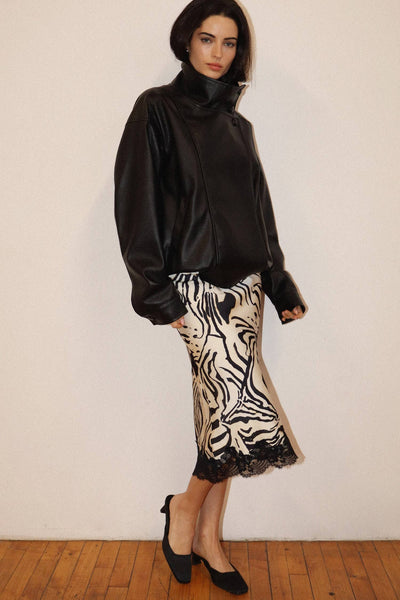 Faux Leather Bomber Jacket