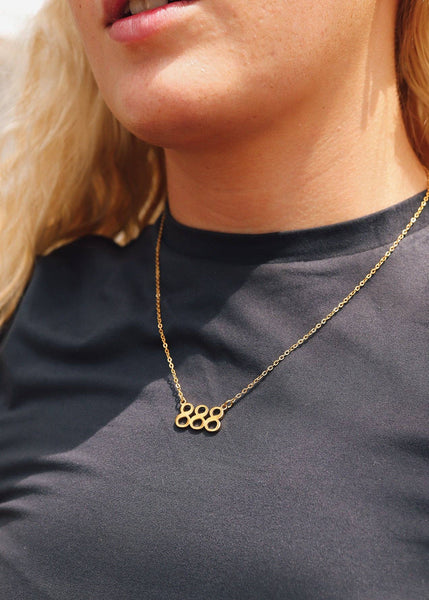 18K Gold PVD Stainless Steel Angel Number Necklace