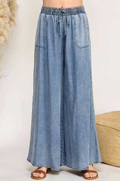 DENIM PALAZZO PANTS