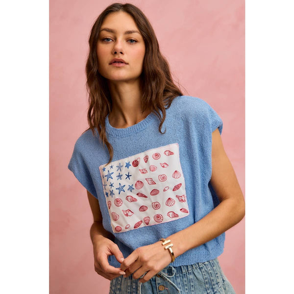 Sea Shell Inspired Flag Sweater