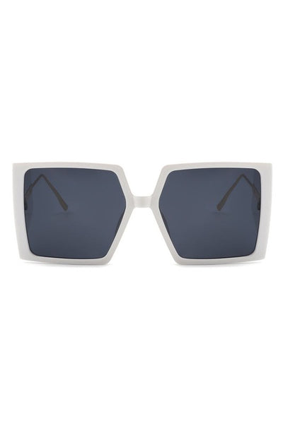 Women Square Oversize Flat Top Fashion Sunglasses