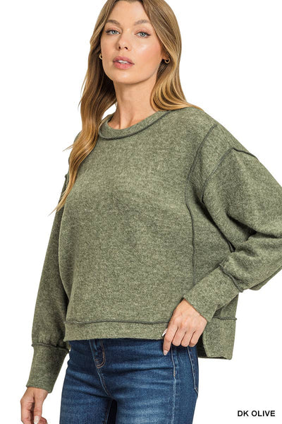 Brushed Melange Hacci Oversized Sweater