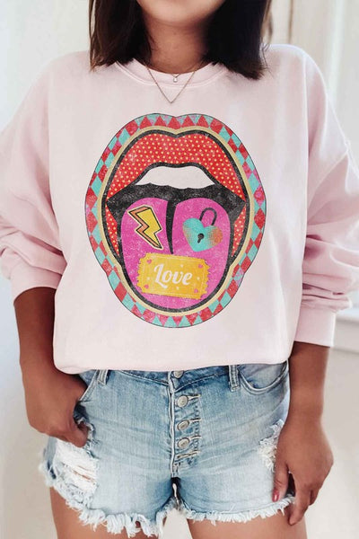 RETRO LIP VALENTINE GRAPHIC SWEATSHIRT