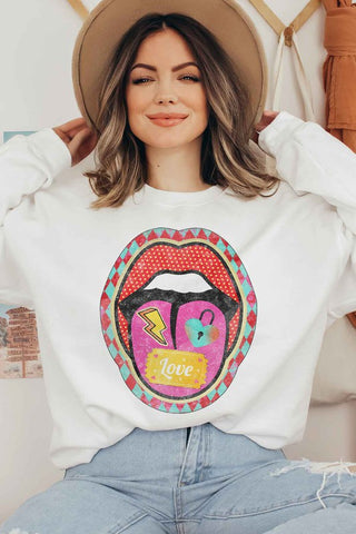 RETRO LIP VALENTINE GRAPHIC SWEATSHIRT