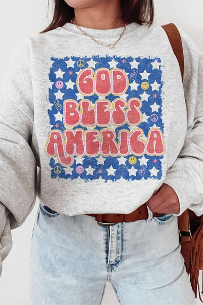 GOD BLESS AMERICA GRAPHIC SWEATSHIRT