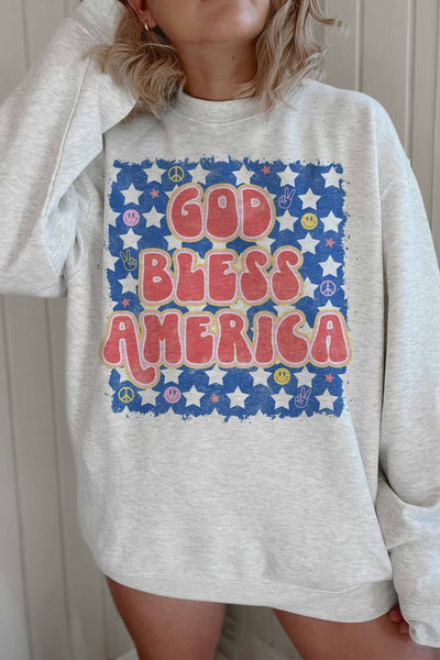 GOD BLESS AMERICA GRAPHIC SWEATSHIRT