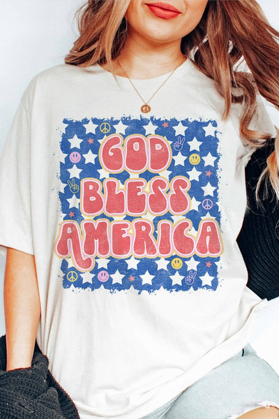 GOD BLESS AMERICA GRAPHIC TEE