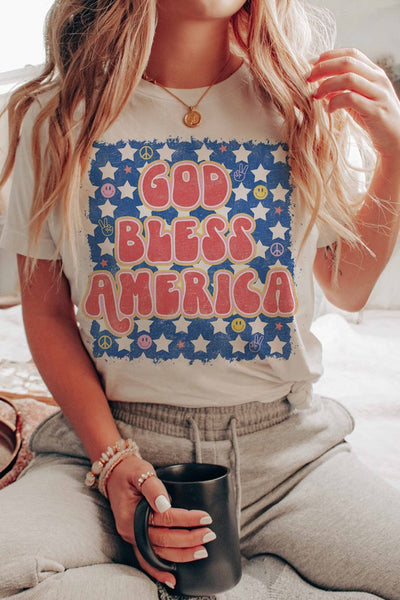 GOD BLESS AMERICA GRAPHIC TEE