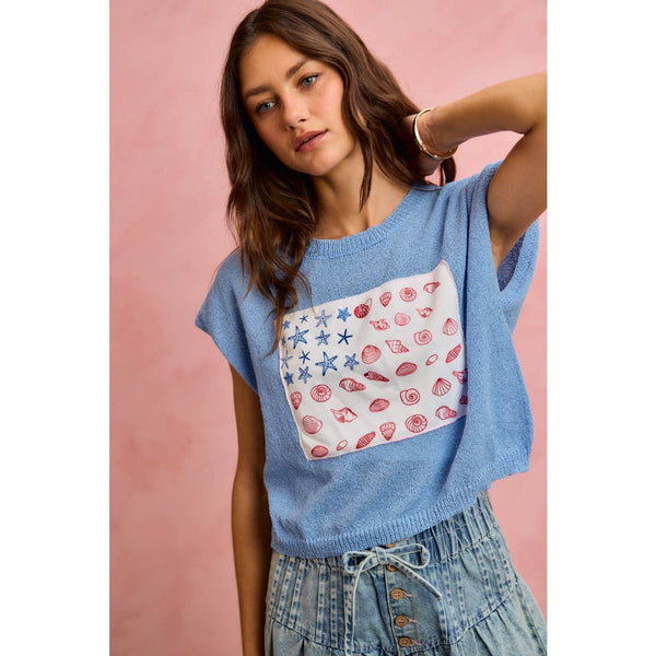 Sea Shell Inspired Flag Sweater