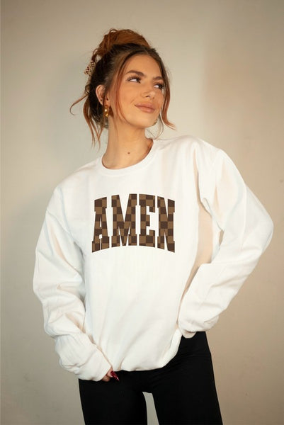 Checkered AMEN Premium Crewneck Sweatshirt
