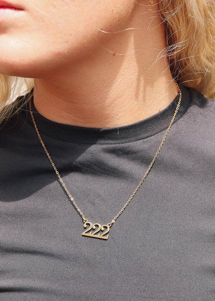 18K Gold PVD Stainless Steel Angel Number Necklace