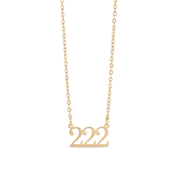 18K Gold PVD Stainless Steel Angel Number Necklace