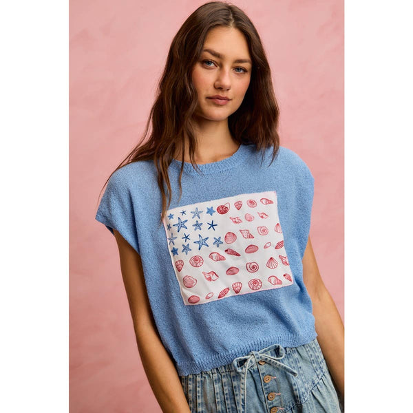 Sea Shell Inspired Flag Sweater