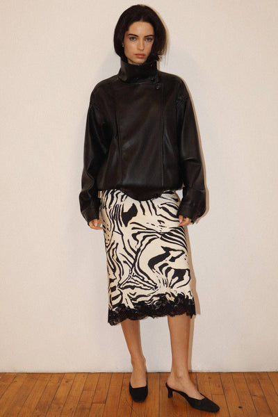 Faux Leather Bomber Jacket