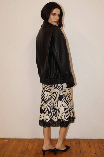 Faux Leather Bomber Jacket