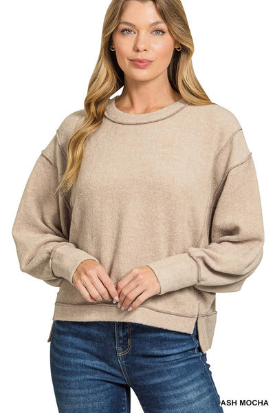 Brushed Melange Hacci Oversized Sweater