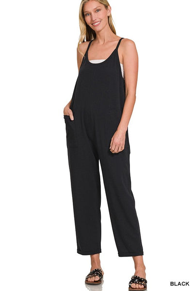 SPAGHETTI STRAP POCKETED JUMPSUIT