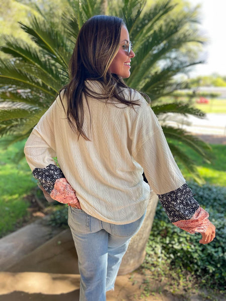 Textured Floral Blouse in Three Colors