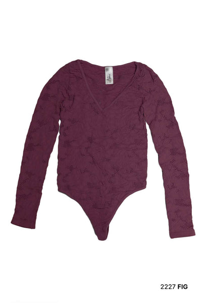 Lace Textured Bodysuit