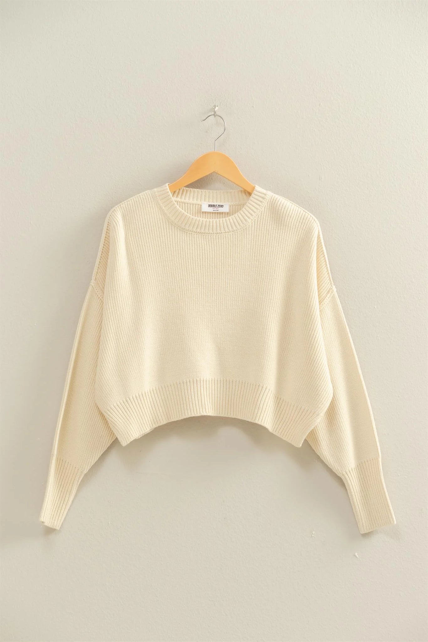 Ribbed Knit Oversized Cropped Sweater