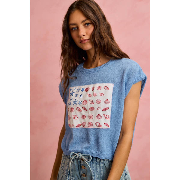 Sea Shell Inspired Flag Sweater