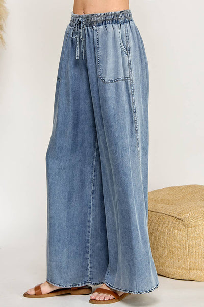DENIM PALAZZO PANTS