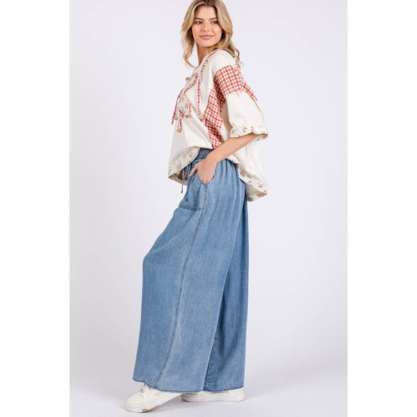 DENIM PALAZZO PANTS