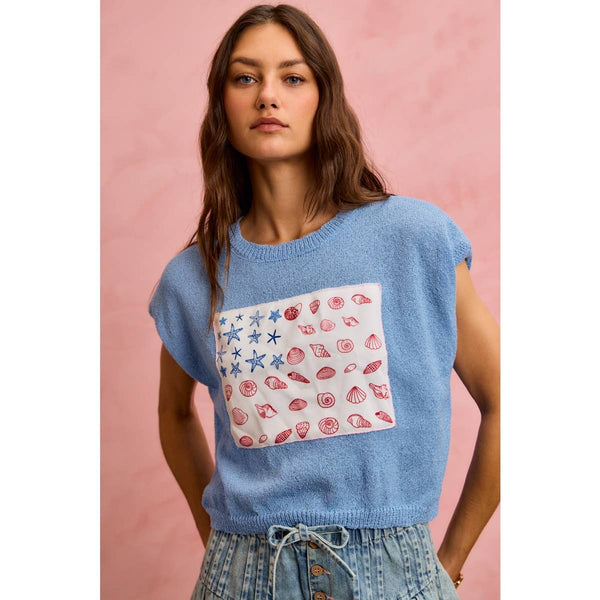 Sea Shell Inspired Flag Sweater