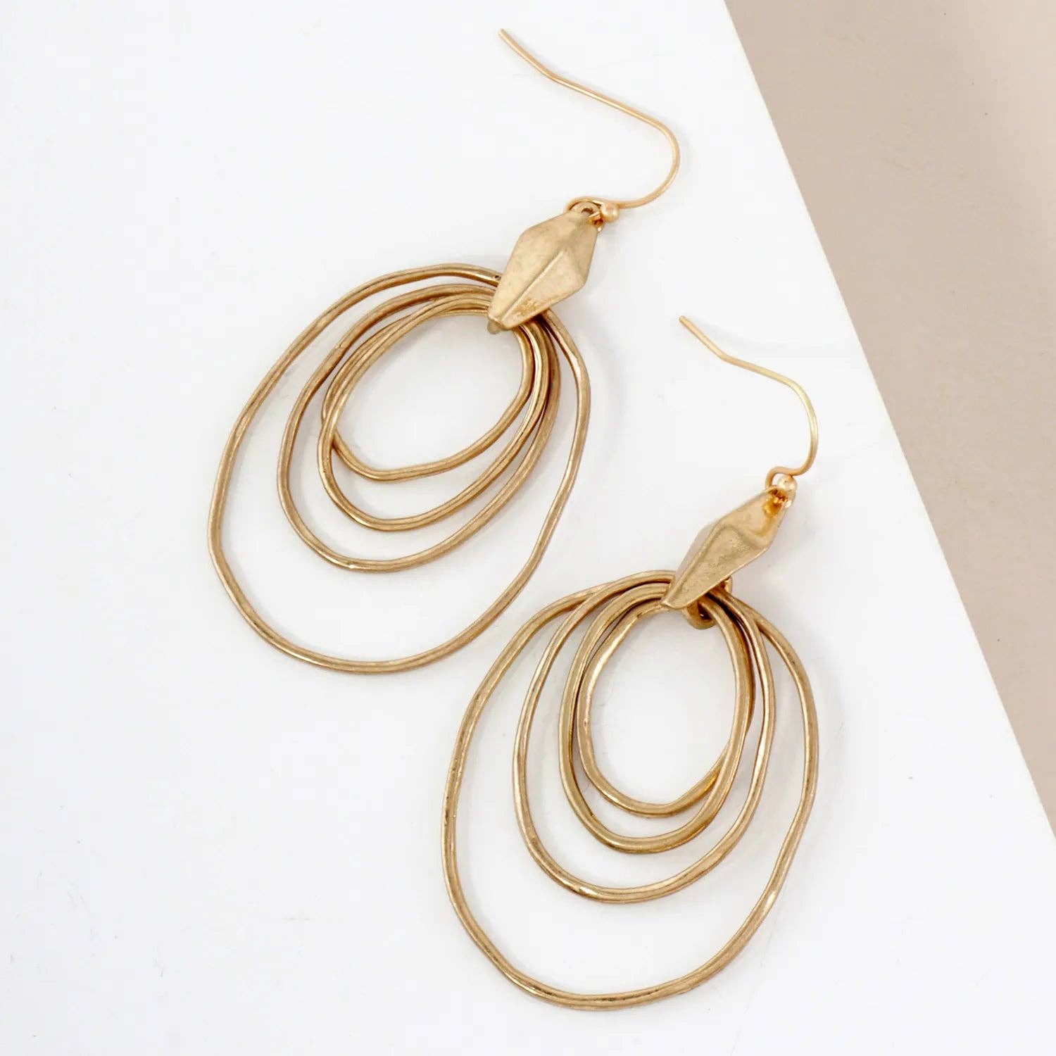 Metal Multi Circle Drop Dangle Earrings