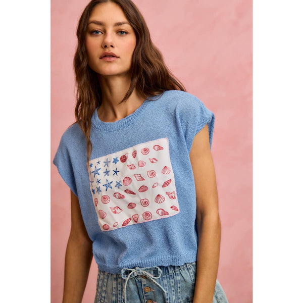 Sea Shell Inspired Flag Sweater