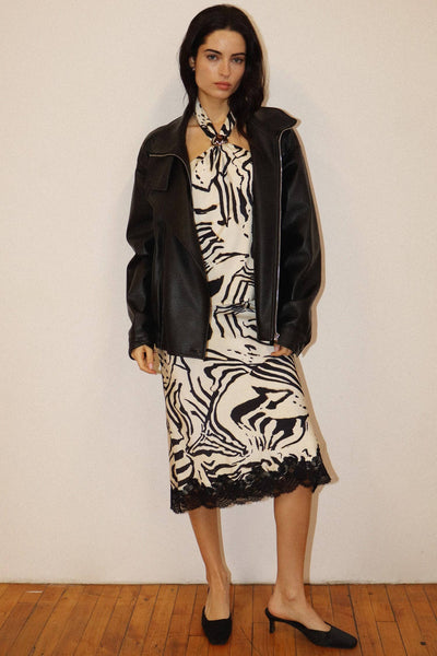 Faux Leather Bomber Jacket