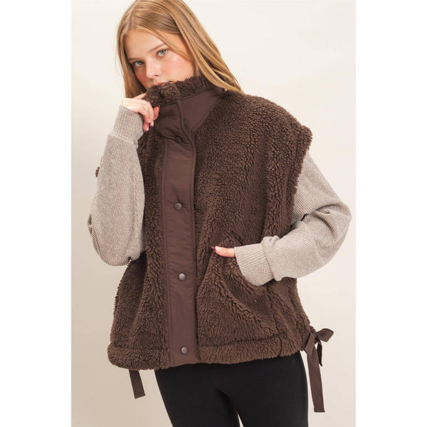 Sherpa Vest With Snap Closure