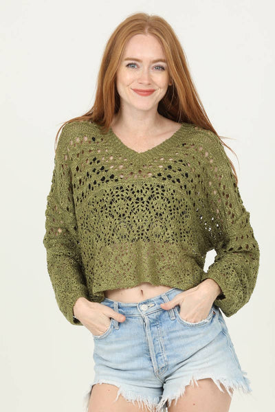 Driftwood Open Knit Pullover