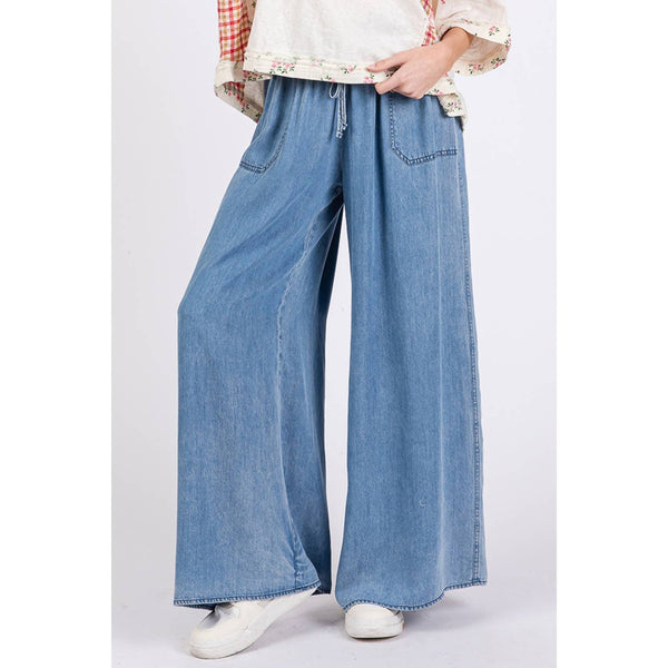 DENIM PALAZZO PANTS