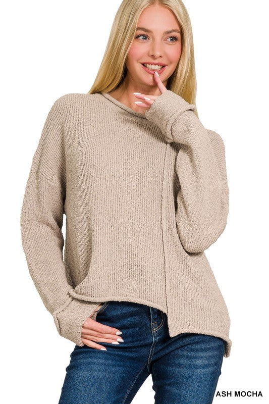 ASYMMETRIC HEM SWEATER