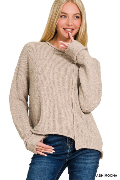 ASYMMETRIC HEM SWEATER