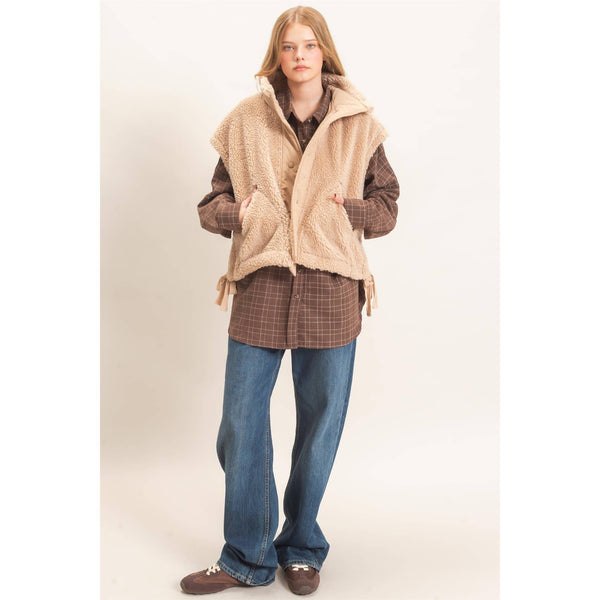 Sherpa Vest With Snap Closure