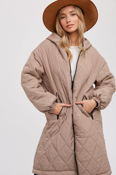 LONGLINE QUILTED PUFFER JACKET