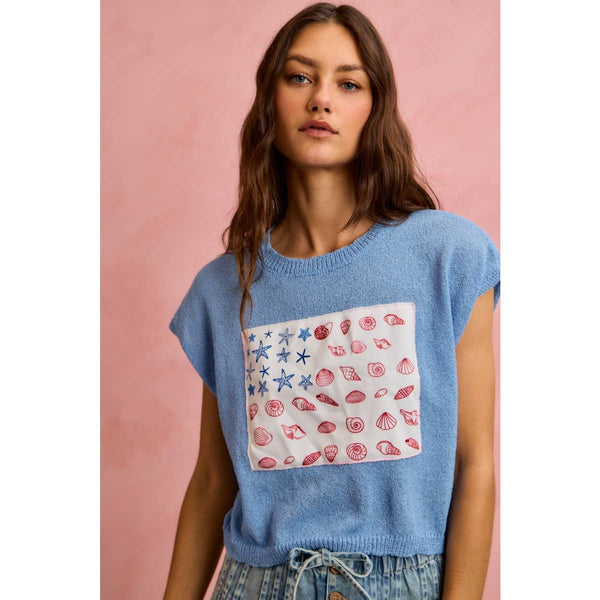 Sea Shell Inspired Flag Sweater