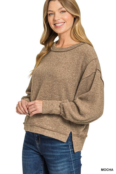 Brushed Melange Hacci Oversized Sweater