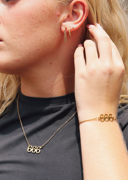 18K Gold PVD Stainless Steel Angel Number Necklace