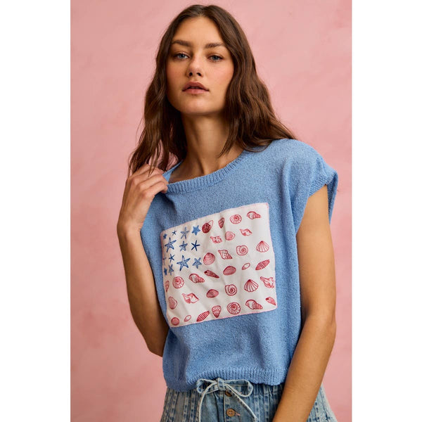 Sea Shell Inspired Flag Sweater