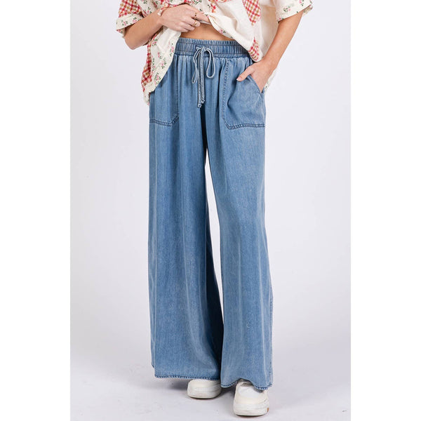DENIM PALAZZO PANTS
