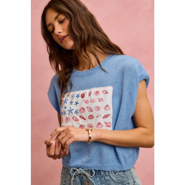 Sea Shell Inspired Flag Sweater