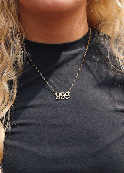 18K Gold PVD Stainless Steel Angel Number Necklace