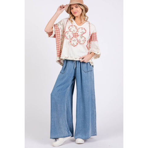 DENIM PALAZZO PANTS