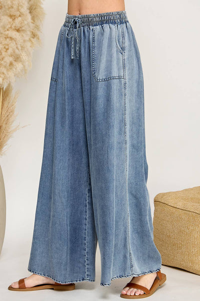 DENIM PALAZZO PANTS