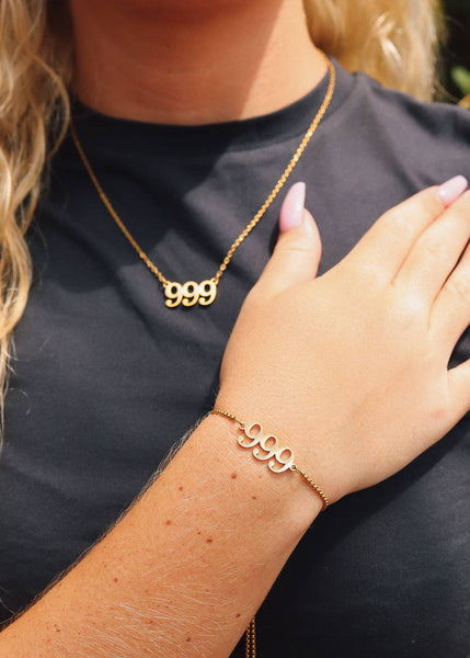 18K Gold PVD Stainless Steel Angel Number Necklace