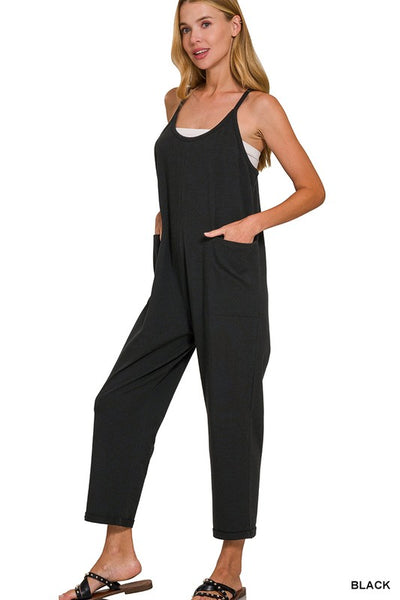 SPAGHETTI STRAP POCKETED JUMPSUIT