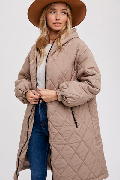 LONGLINE QUILTED PUFFER JACKET